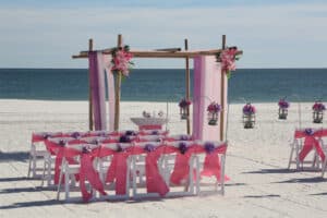 By Color Alabama Beach Wedding venue By Color Sand Dollar Flamingo Pink Big Day Weddings